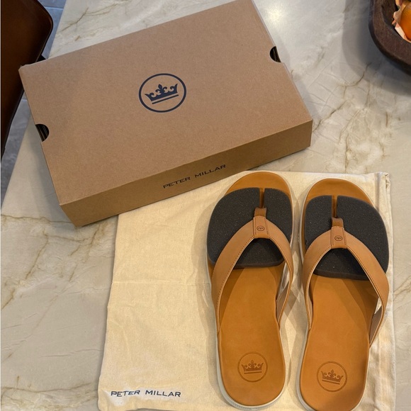 NEW in box - PETER MILLAR men's Hyperlight Slide Nubuck Flip Flop - Picture 9 of 11